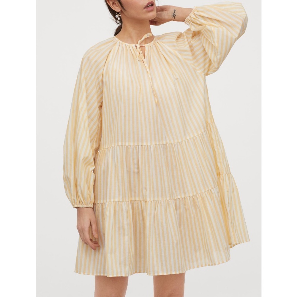 THE SPRING FLING DRESS: yellow puff sleeve dress